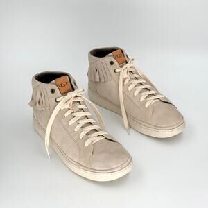 UGG M Cali High Fringe Sneakers Men’s 10.5 Suede Stinge Tan